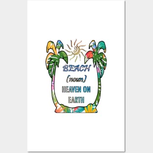 Beach Shirts Tropical Design Palm Trees & Sun Vacation Teacher Break Gift Posters and Art